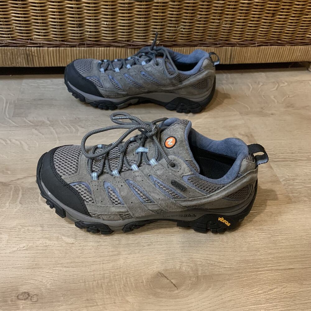 Merrell Moab 2 Women's Size 9 W Wide Gray Waterproof Trail Hiking Shoes Sneakers